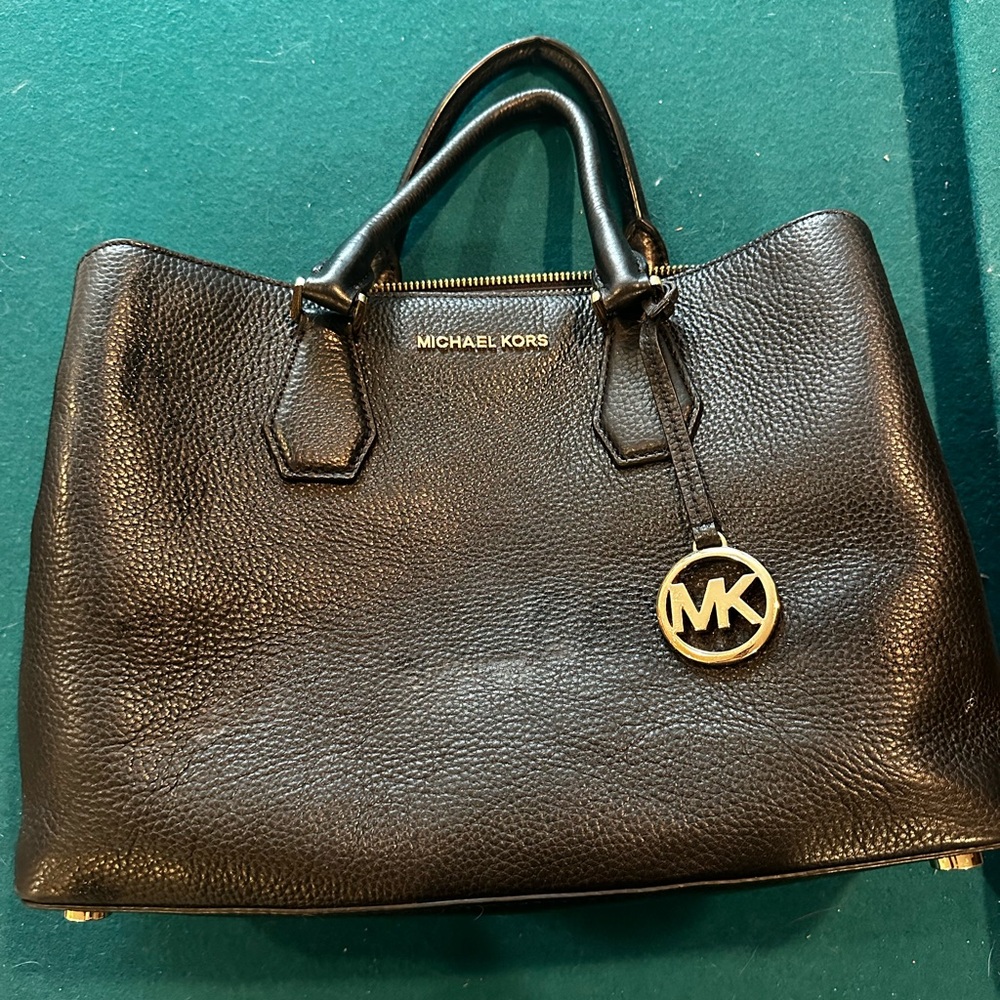 Michael Kors Black Pebbled Leather Satchel
